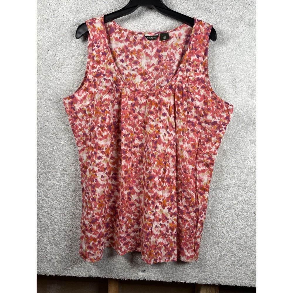 Eddie Bauer Womens Multicolor Shirt Top Blouse Tank Sleeveless XXL Tall 2XL 2X